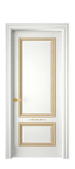 Багет А11 ДГ | Белая эмаль патина золото