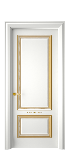 Багет А11 ДГ | Белая эмаль патина золото