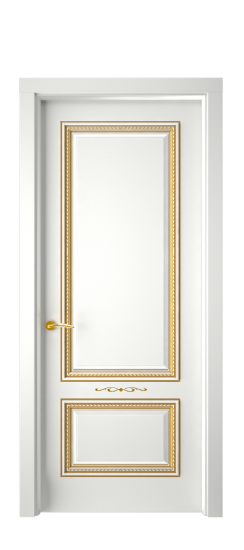 Багет А11 ДГ | Белая эмаль патина золото