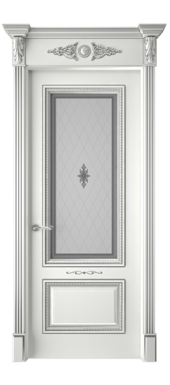 Багет А11 ДО | Белая эмаль патина серебро