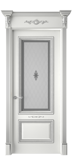 Багет А11 ДО | Белая эмаль патина серебро