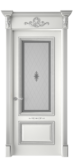 Багет А11 ДО | Белая эмаль патина серебро