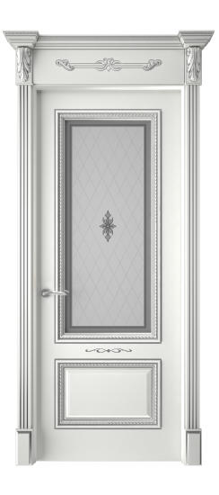 Багет А11 ДО | Белая эмаль патина серебро