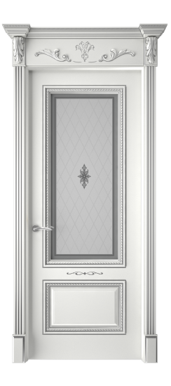 Багет А11 ДО | Белая эмаль патина серебро