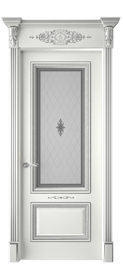 Багет А11 ДО | Белая эмаль патина серебро