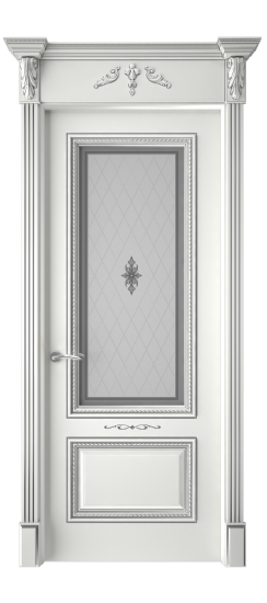 Багет А11 ДО | Белая эмаль патина серебро