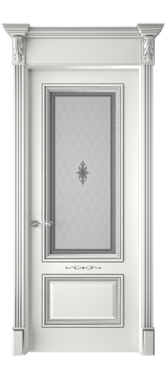 Багет А11 ДО | Белая эмаль патина серебро