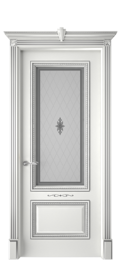 Багет А11 ДО | Белая эмаль патина серебро