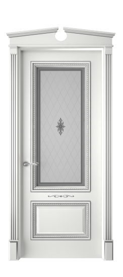 Багет А11 ДО | Белая эмаль патина серебро