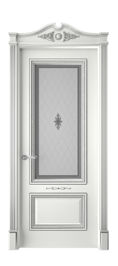 Багет А11 ДО | Белая эмаль патина серебро