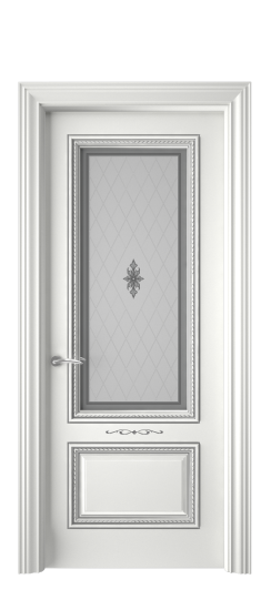 Багет А11 ДО | Белая эмаль патина серебро