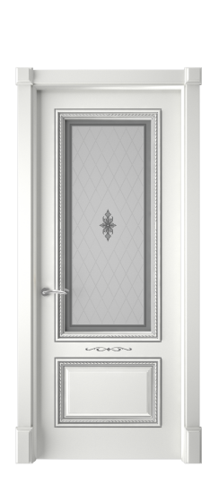 Багет А11 ДО | Белая эмаль патина серебро