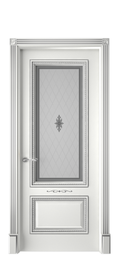 Багет А11 ДО | Белая эмаль патина серебро