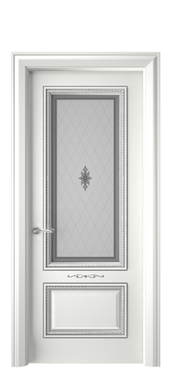 Багет А11 ДО | Белая эмаль патина серебро