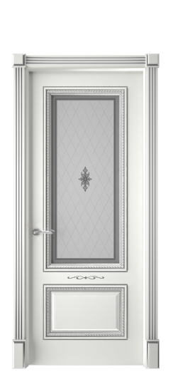 Багет А11 ДО | Белая эмаль патина серебро