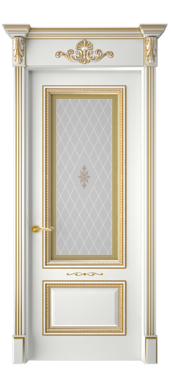 Багет А11 ДО | Белая эмаль патина золото