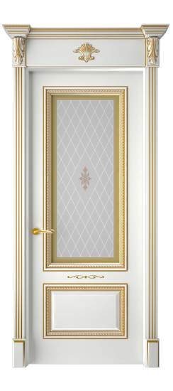 Багет А11 ДО | Белая эмаль патина золото