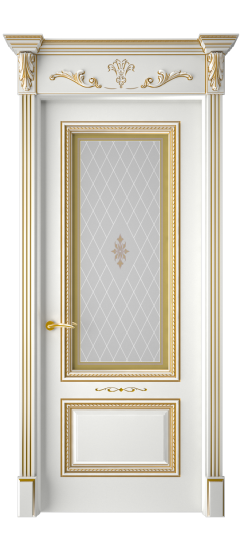 Багет А11 ДО | Белая эмаль патина золото