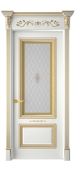 Багет А11 ДО | Белая эмаль патина золото