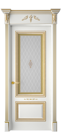 Багет А11 ДО | Белая эмаль патина золото