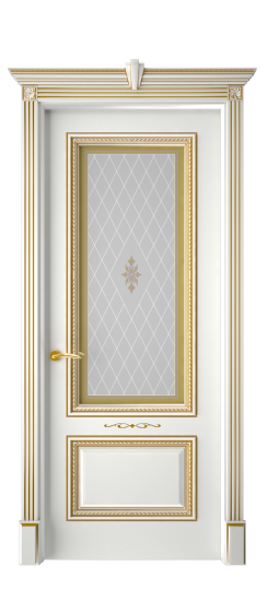 Багет А11 ДО | Белая эмаль патина золото