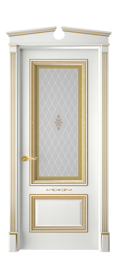 Багет А11 ДО | Белая эмаль патина золото