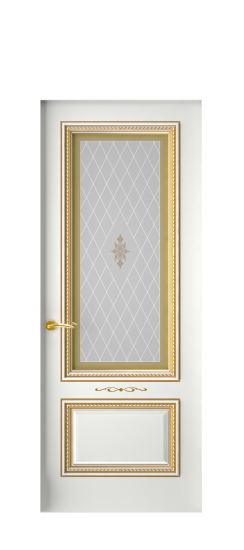 Багет А11 ДО | Белая эмаль патина золото