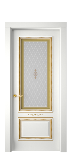 Багет А11 ДО | Белая эмаль патина золото