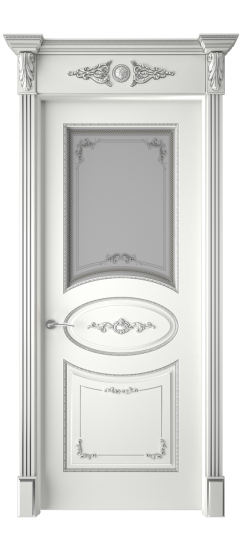 Амелия ДО | Белая эмаль патина серебро