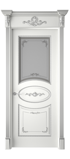 Амелия ДО | Белая эмаль патина серебро