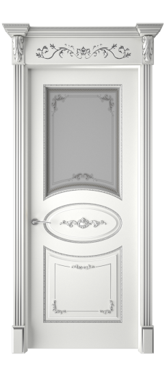 Амелия ДО | Белая эмаль патина серебро