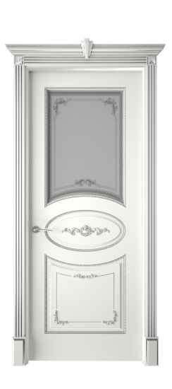 Амелия ДО | Белая эмаль патина серебро