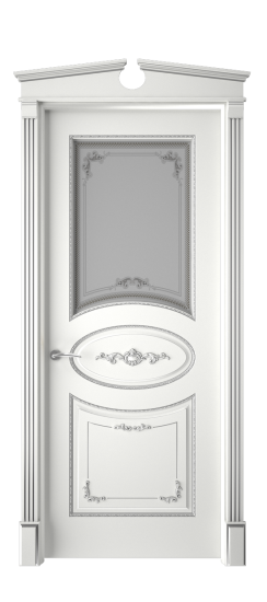 Амелия ДО | Белая эмаль патина серебро