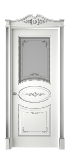 Амелия ДО | Белая эмаль патина серебро