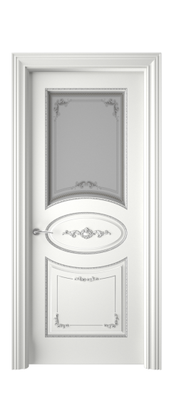 Амелия ДО | Белая эмаль патина серебро