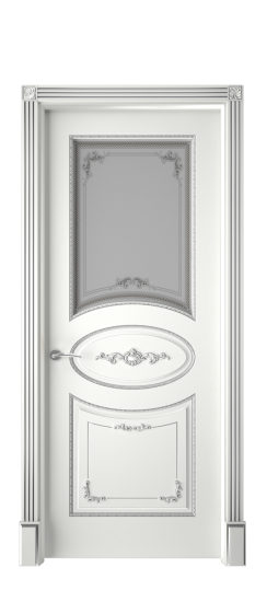 Амелия ДО | Белая эмаль патина серебро