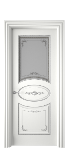 Амелия ДО | Белая эмаль патина серебро