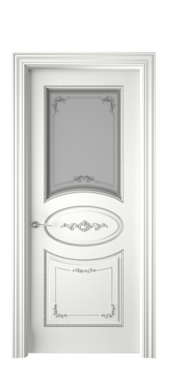 Амелия ДО | Белая эмаль патина серебро