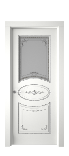 Амелия ДО | Белая эмаль патина серебро