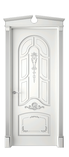 Болонья ДГ | Белая эмаль патина серебро