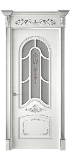 Болонья ДО | Белая эмаль патина серебро