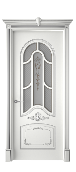 Болонья ДО | Белая эмаль патина серебро