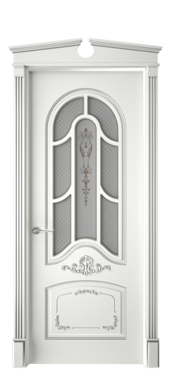 Болонья ДО | Белая эмаль патина серебро