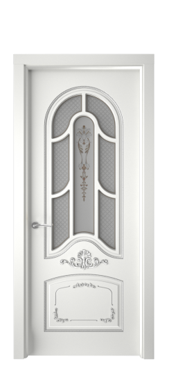 Болонья ДО | Белая эмаль патина серебро