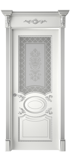 Галант ДО | Белая эмаль патина серебро