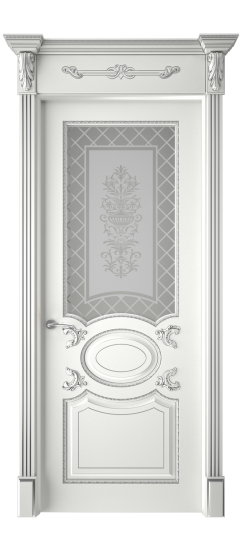 Галант ДО | Белая эмаль патина серебро