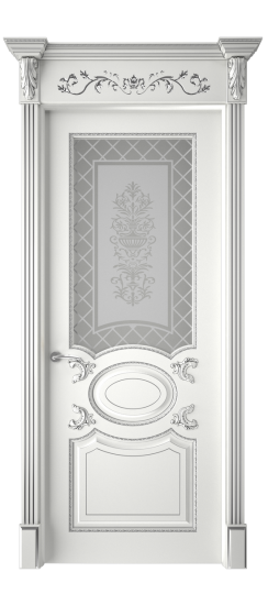 Галант ДО | Белая эмаль патина серебро