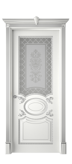 Галант ДО | Белая эмаль патина серебро