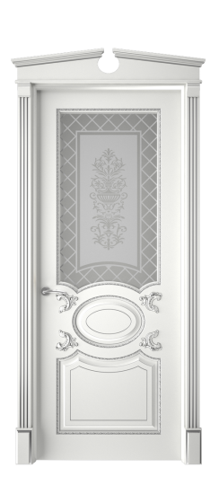 Галант ДО | Белая эмаль патина серебро