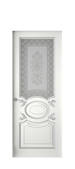 Галант ДО | Белая эмаль патина серебро